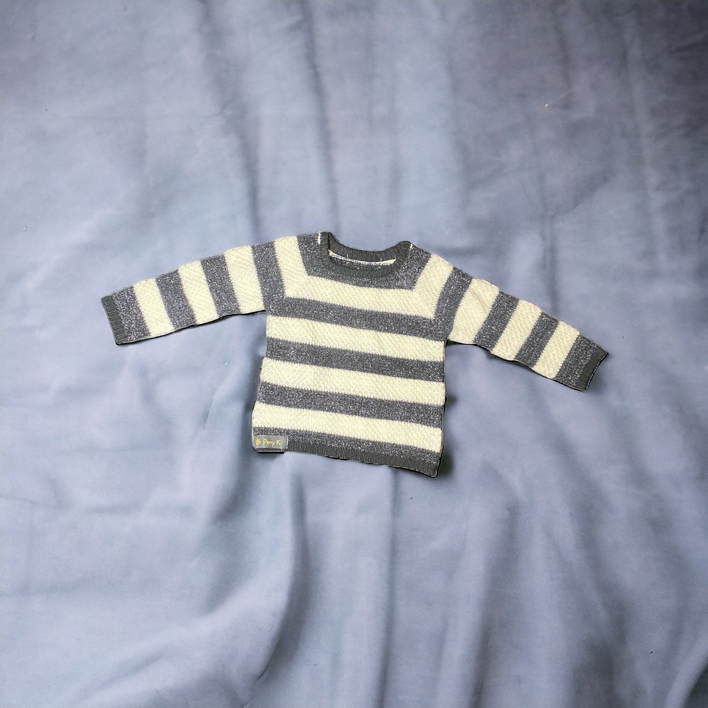 Black and white shimmer stripe sweater