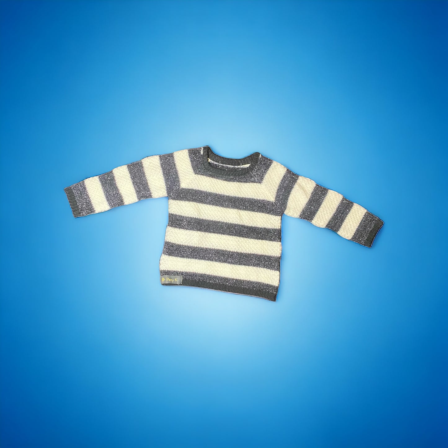 Black and white shimmer stripe sweater