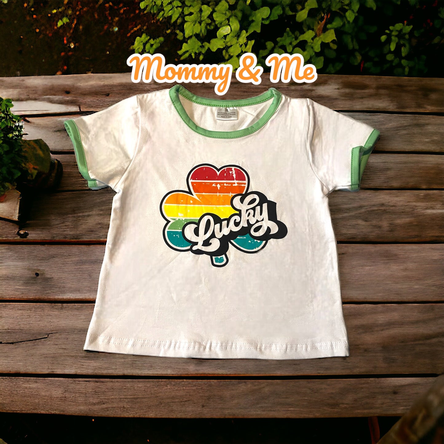 Mommy and me matching Lucky shirts