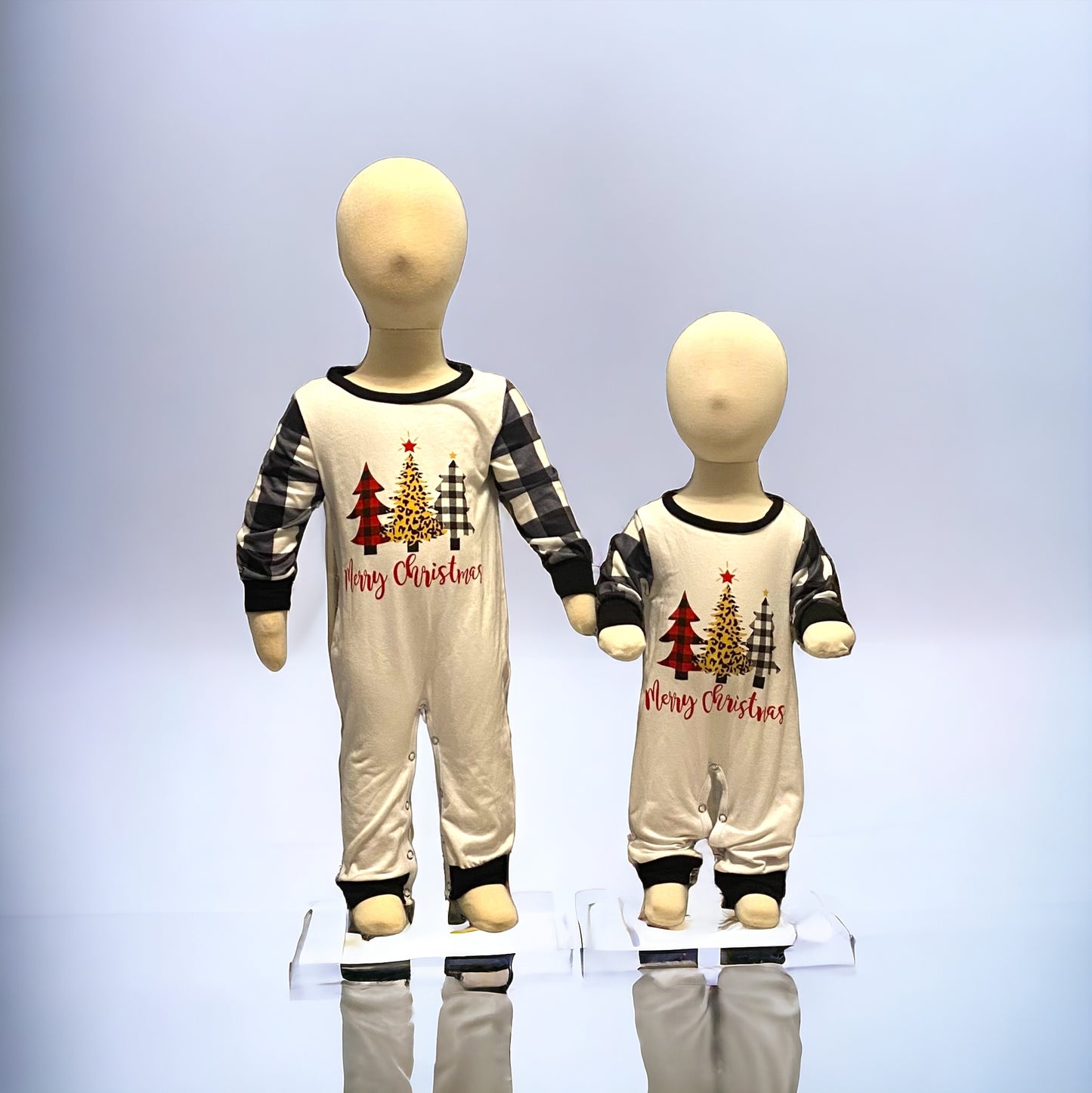 Merry Christmas white and plaid onesie
