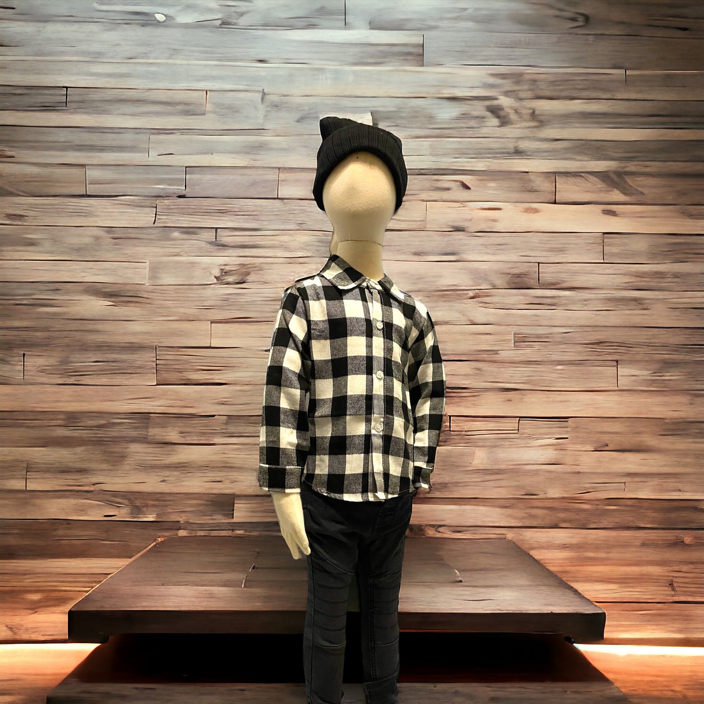 Black and white plaid button up Shirt