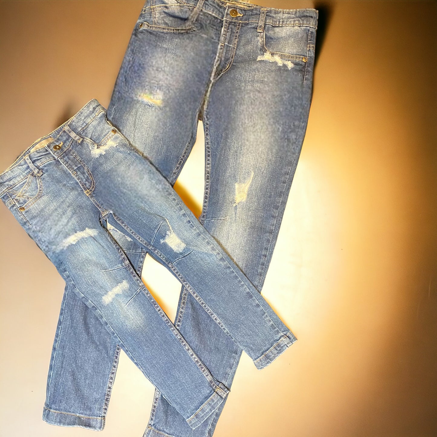 Unisex distressed ripped jeans