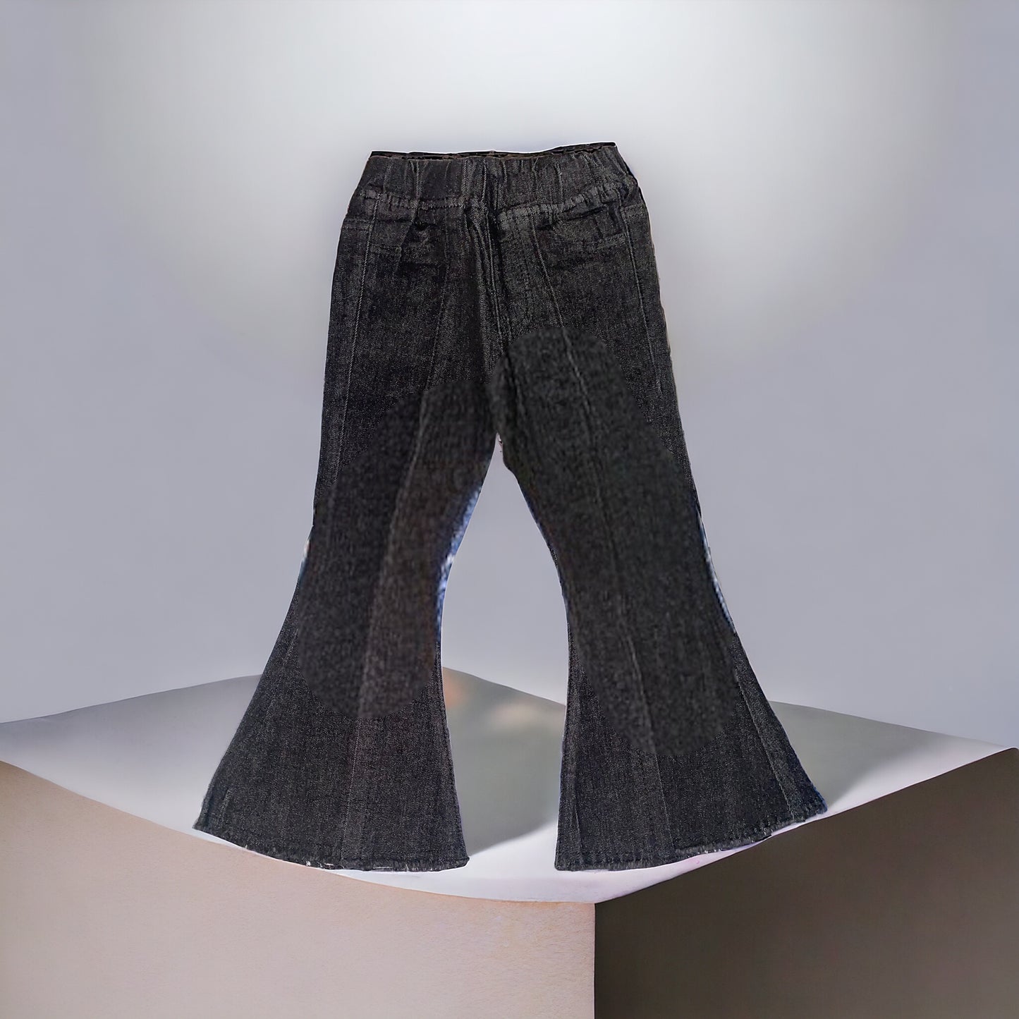 Black vintage flare bottom jeans with slits