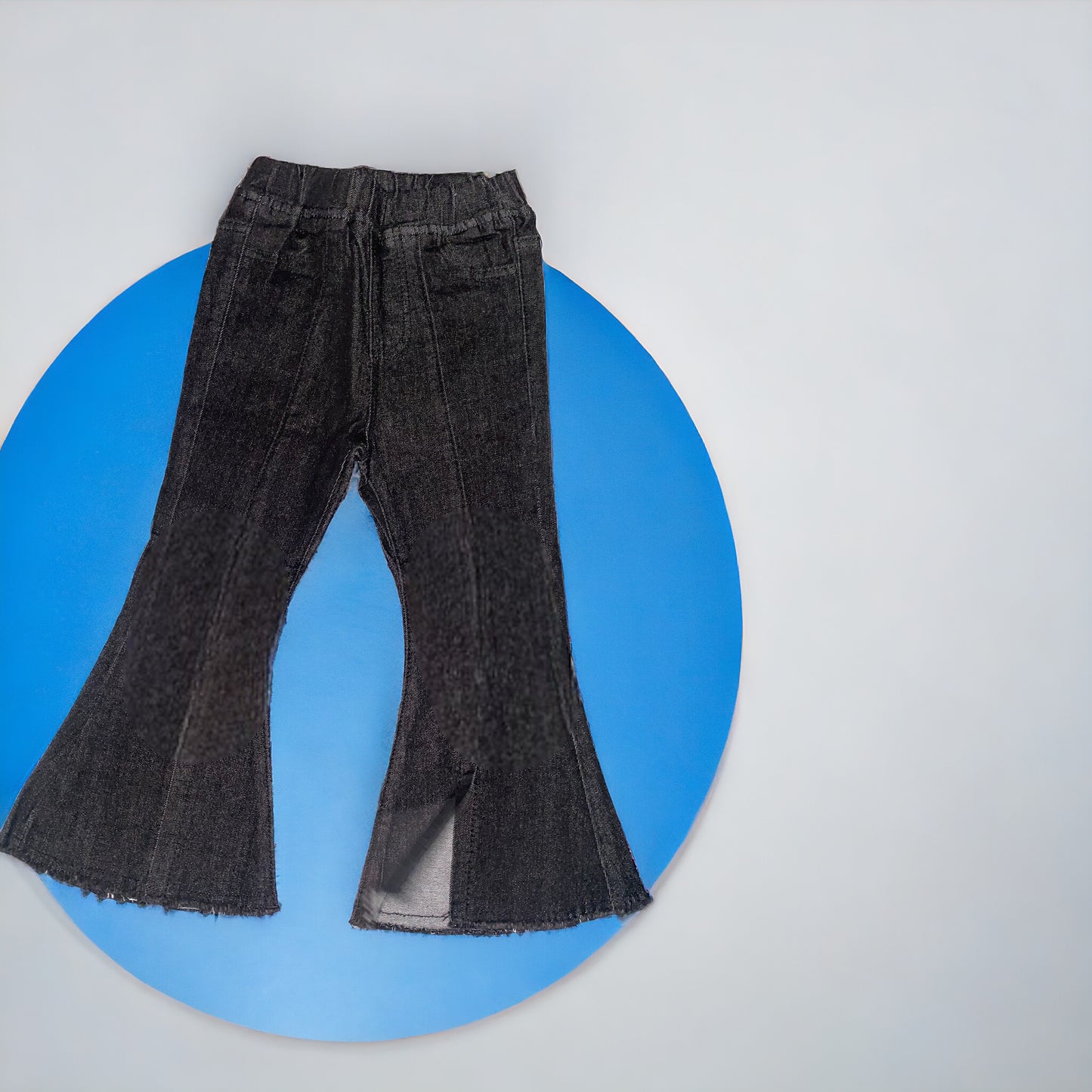 Black vintage flare bottom jeans with slits