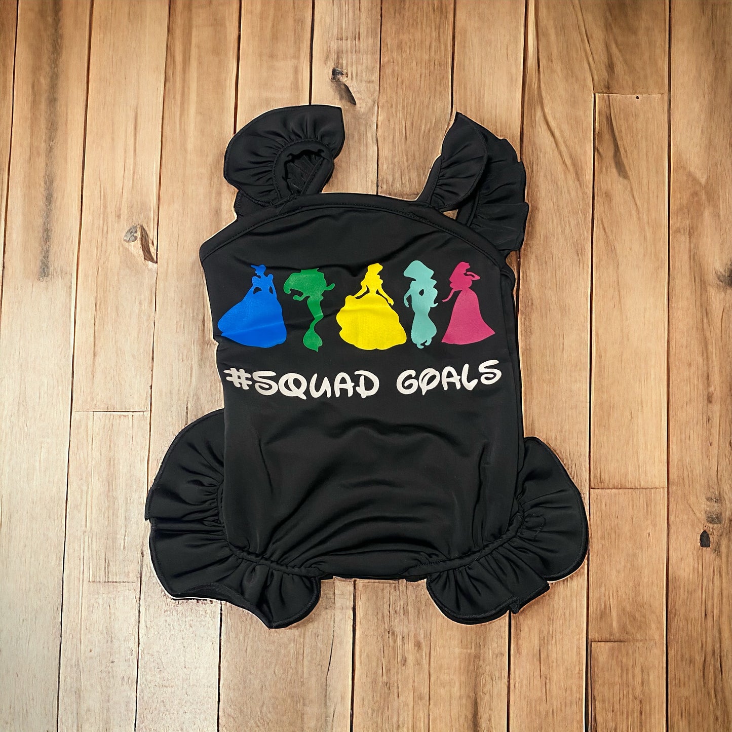 Black Squad Goals Princess theme bathing suit